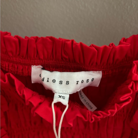 Piper and Scoot Red Puff Sleeve Top - Picture 2 of 3